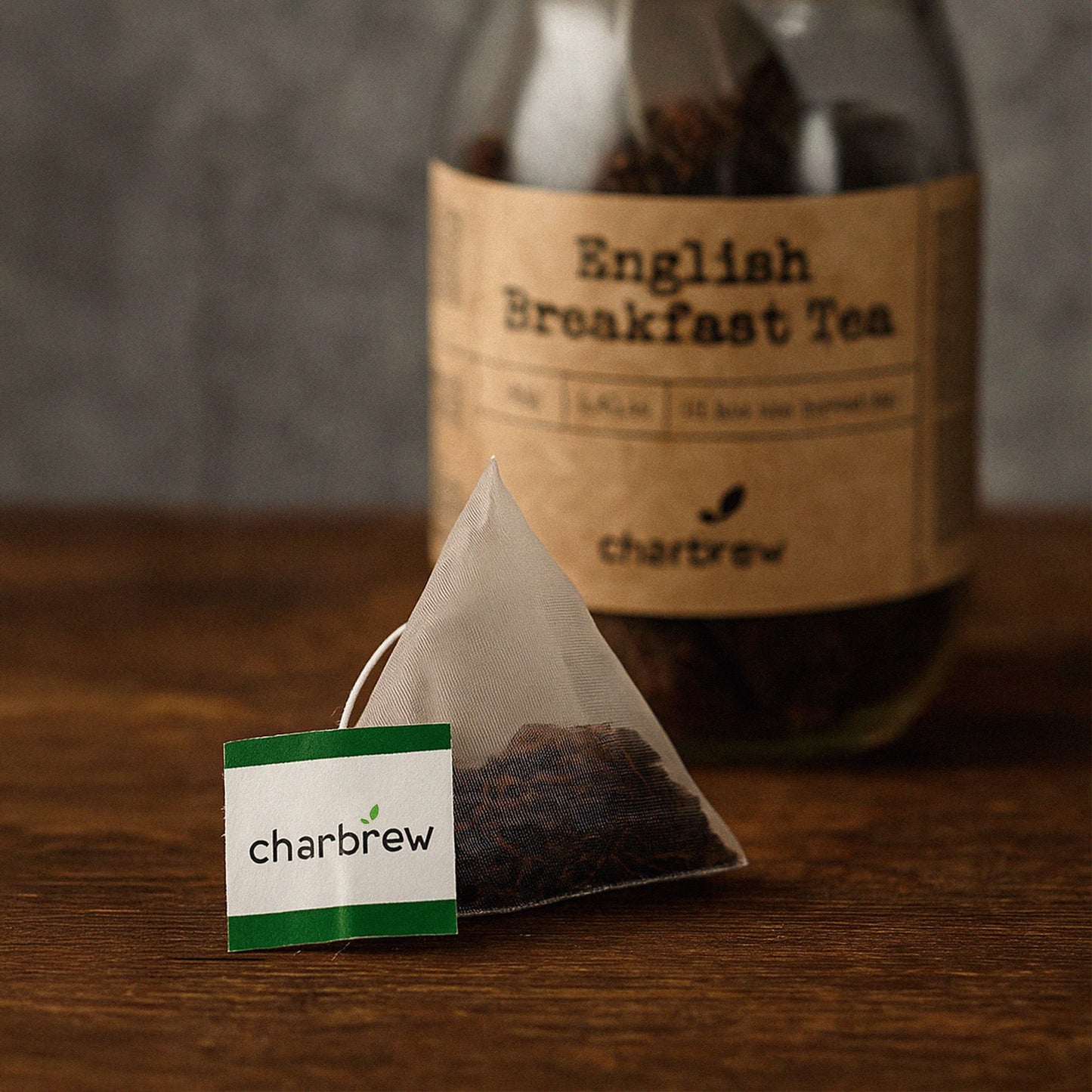 English Breakfast Tea Bags Mason Jar - 16 Biodegradable Pyramid Bags
