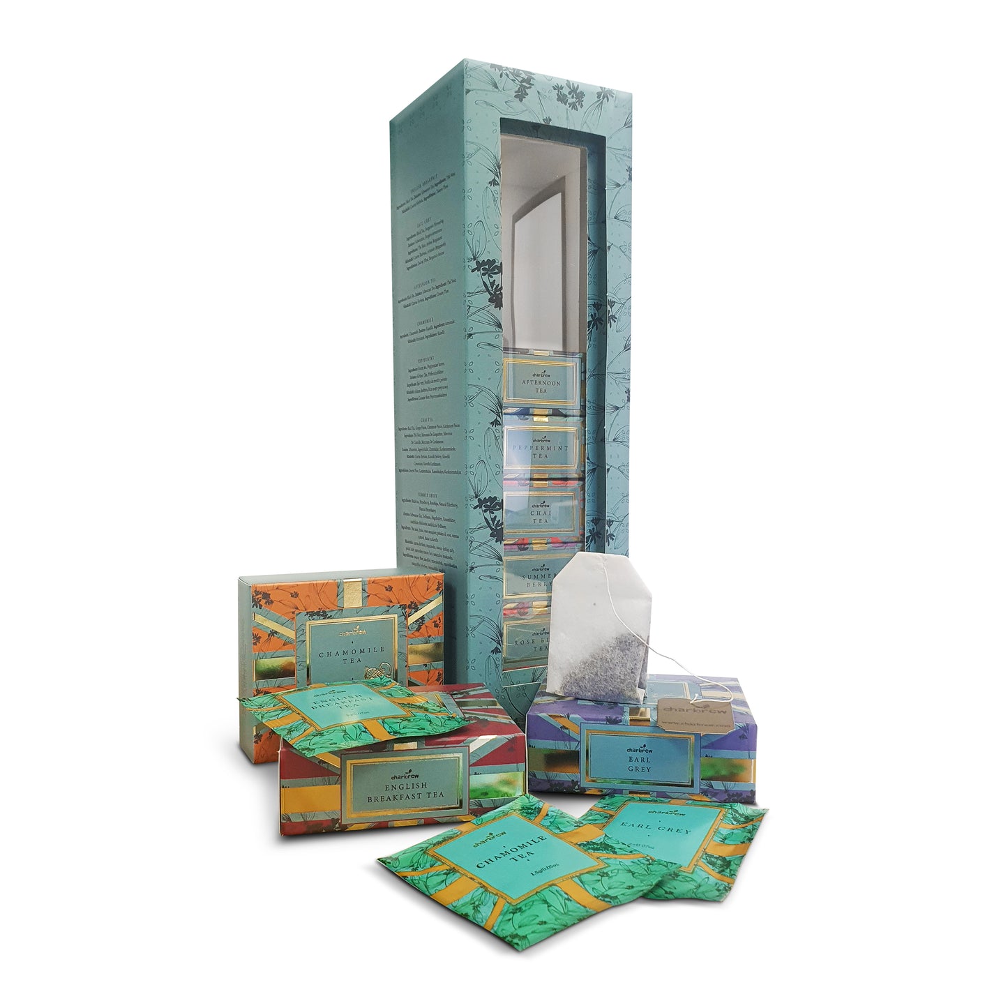 British Themed Union Jack 8 Box Tea Stack Gift Box Green – 40 Teabags