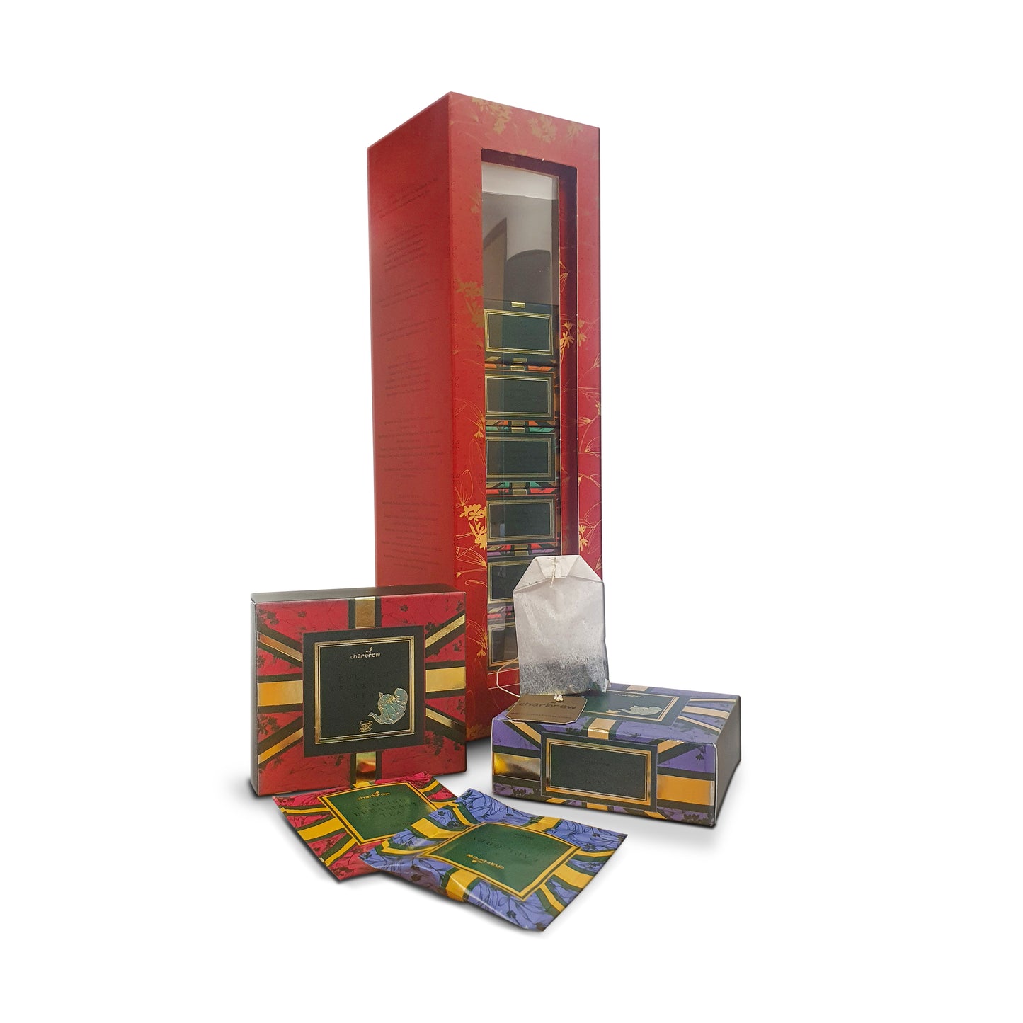 British Themed Union Jack 8 Box Tea Stack Gift Box Red – 40 Teabags