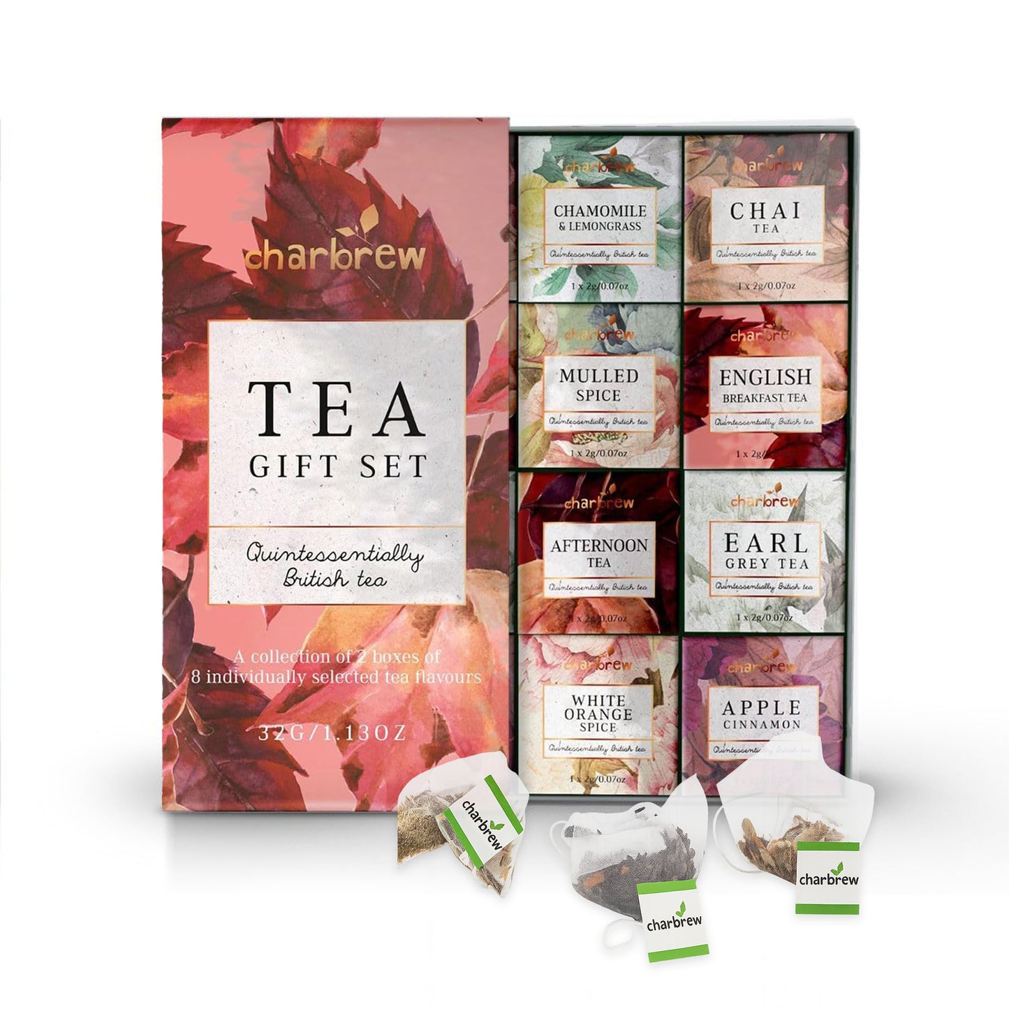 Autumn Floral Assortment Tea Box Gift Set - 16 Teabags