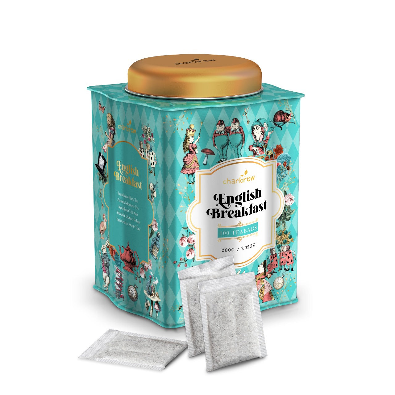 Alice In Wonderland English Breakfast Tea Tin – 100 Teabags