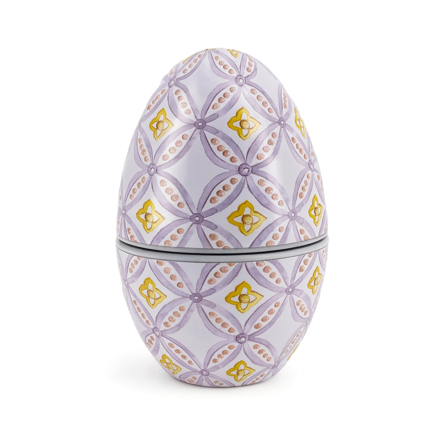 Patterned Egg Shaped English Breakfast Tea Tin - 60 Teabags