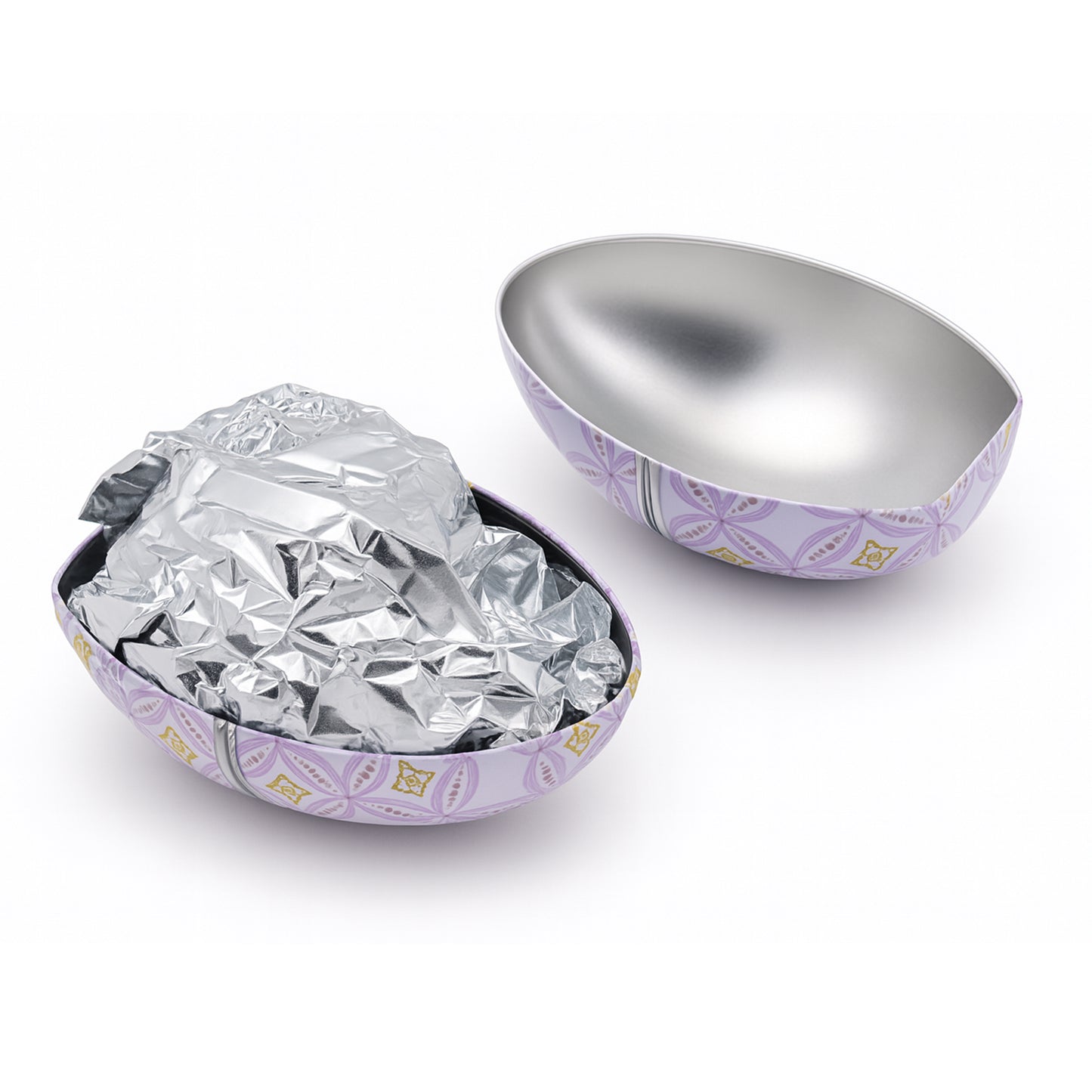 Patterned Egg Shaped English Breakfast Tea Tin - 60 Teabags