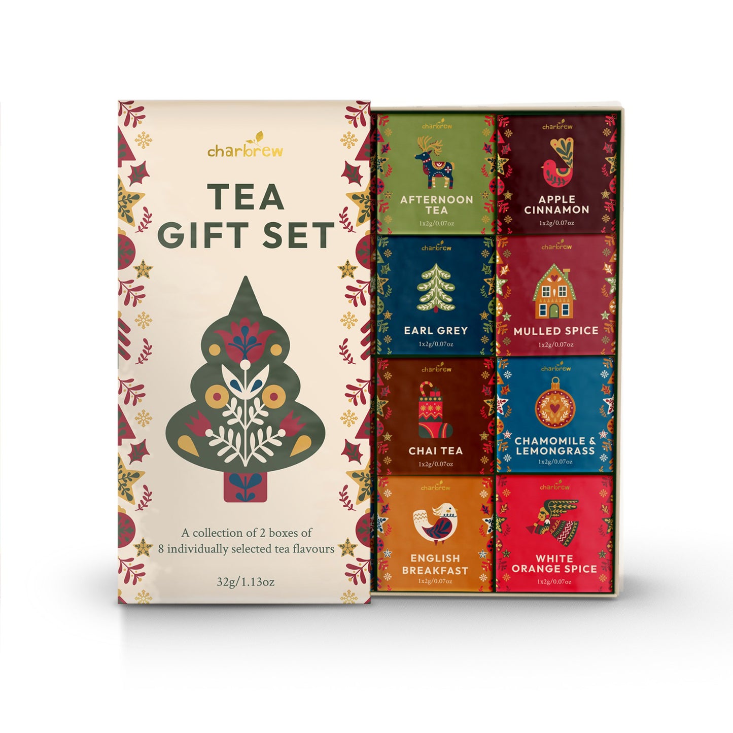 Christmas Festive Folk Tea Box Gift Set - 16 Teabags