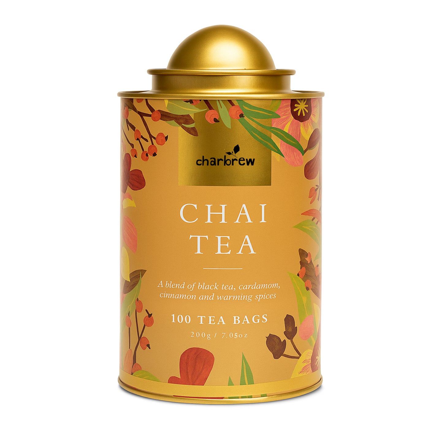 100 Chai Teabags - Rustic Floral Tea Tin