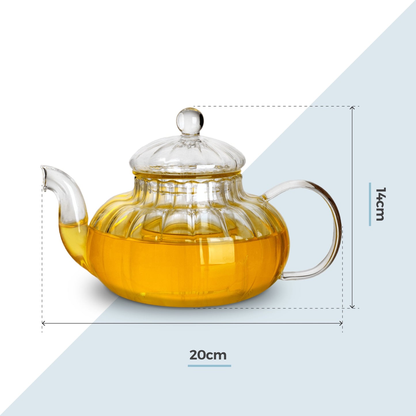 Glass Pumpkin Teapot 800ml