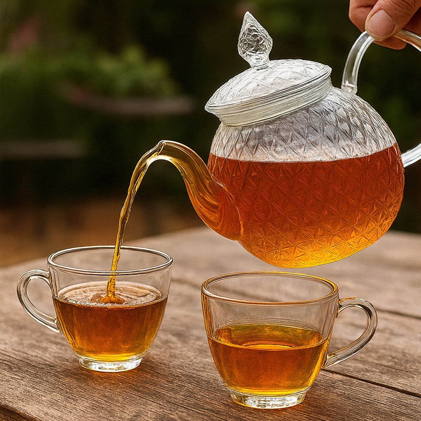 Glass Diamond Tea Pot 450ml