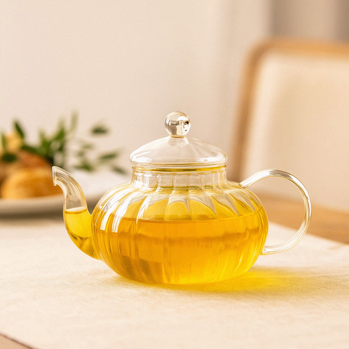 Glass Pumpkin Teapot 600ml