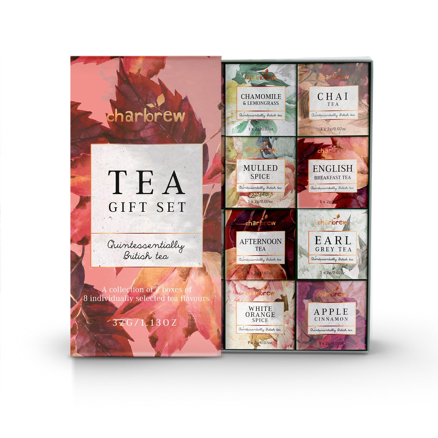 Autumn Floral Assortment Tea Box Gift Set - 16 Teabags