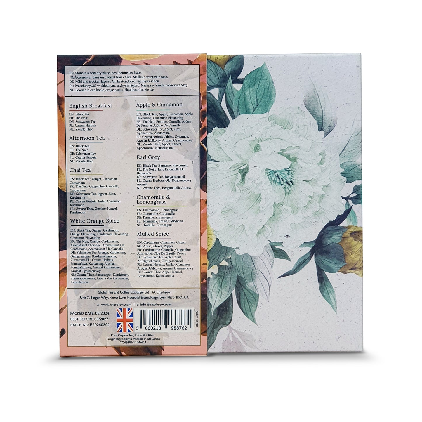 Autumn Floral Assortment Tea Box Gift Set - 16 Teabags