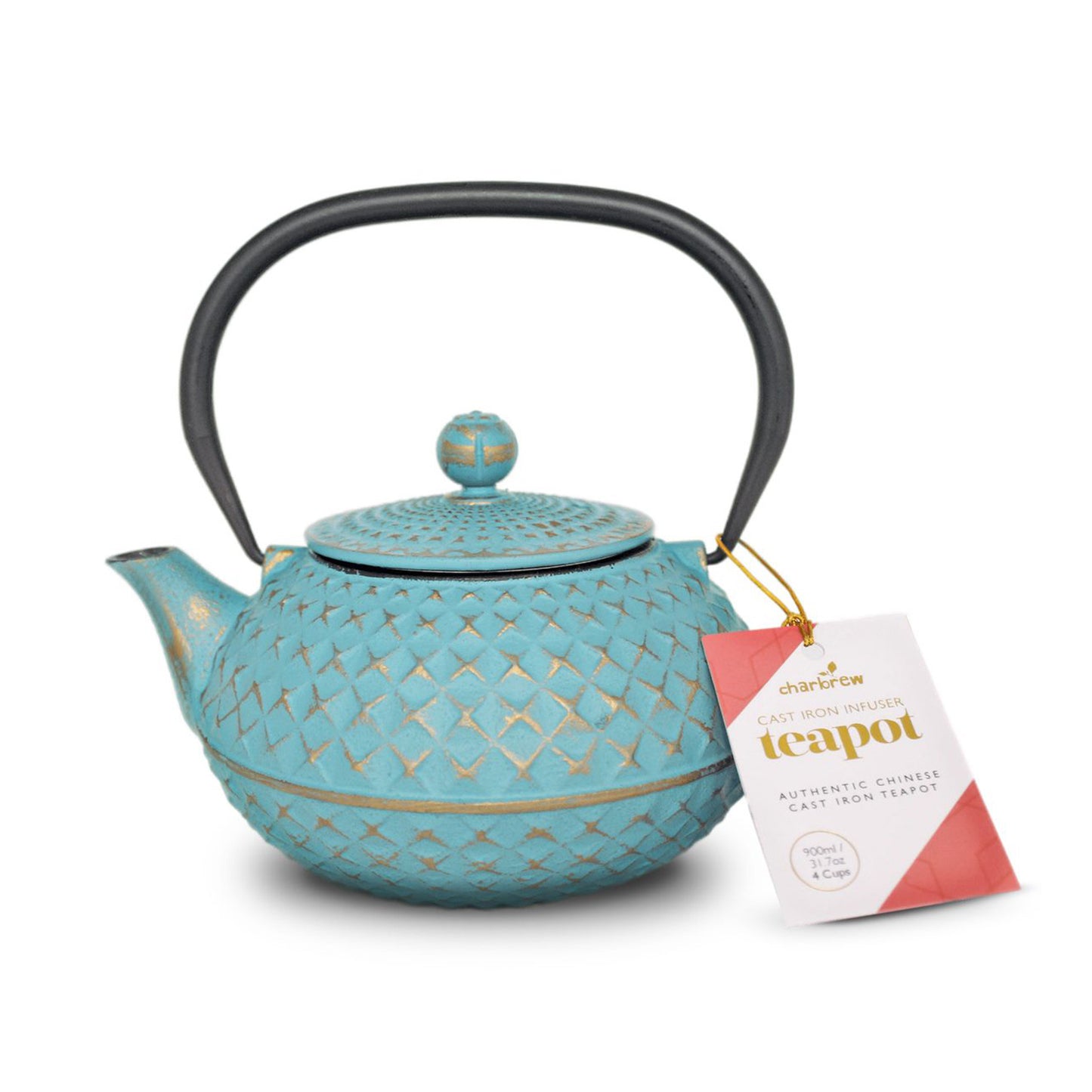 Chinese Blue Diamond Cast Iron Teapot 900ml