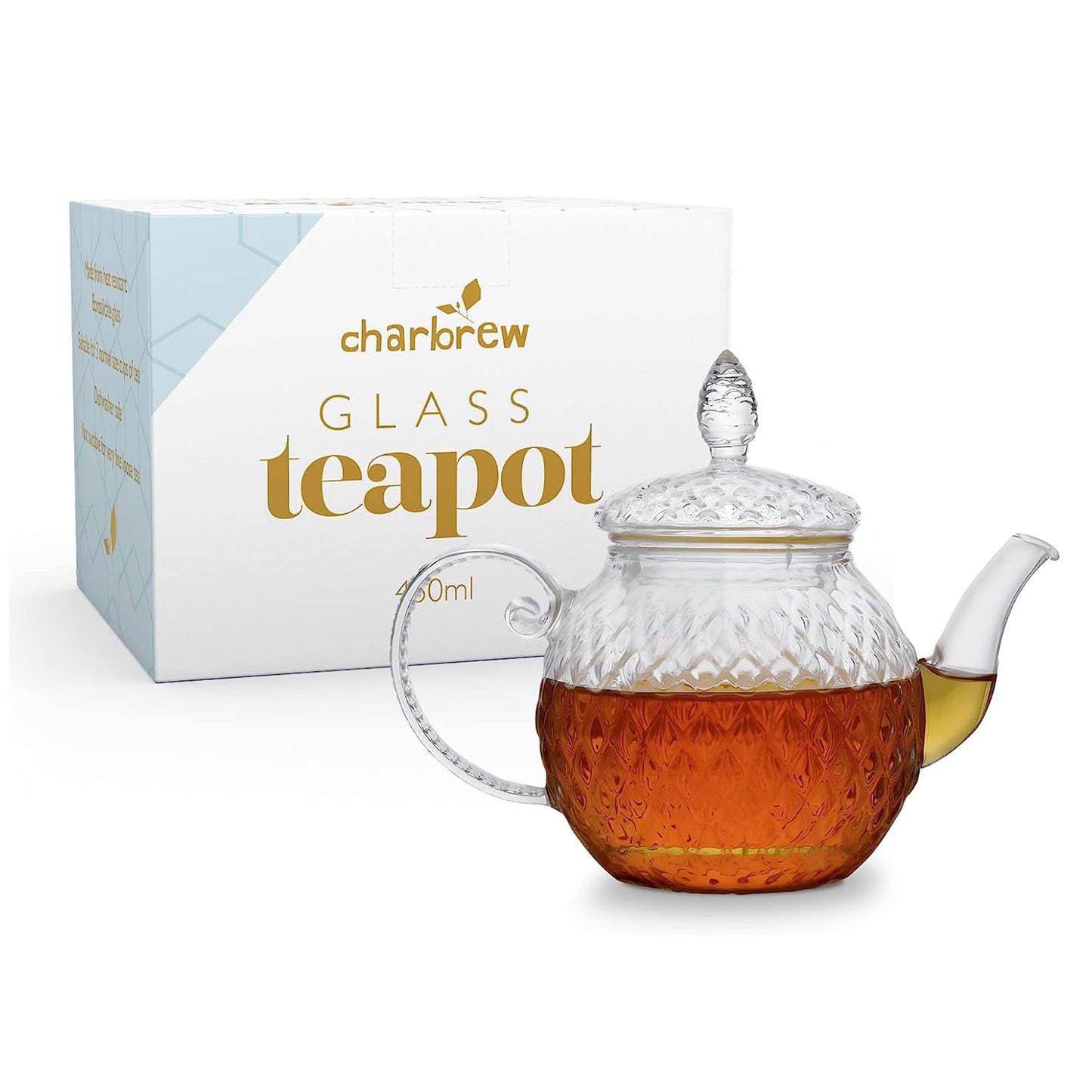 Glass Diamond Tea Pot 450ml