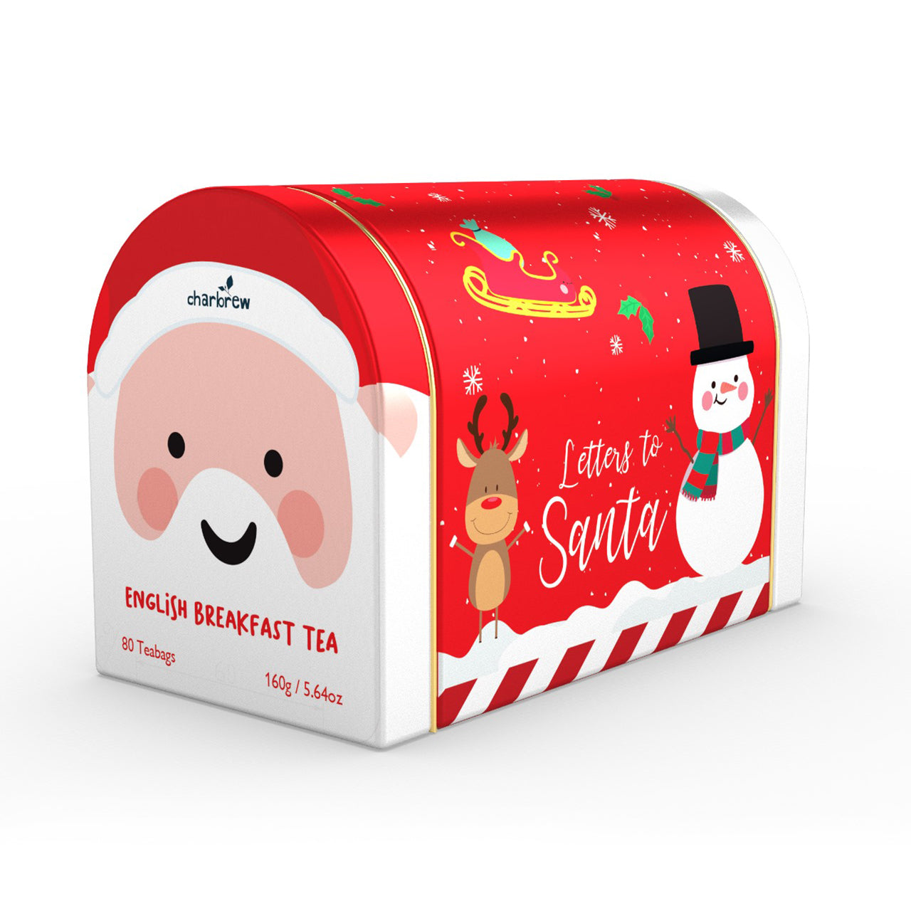 Letters To Santa Post Box English Breakfast Tea Tin – 80 Teabags