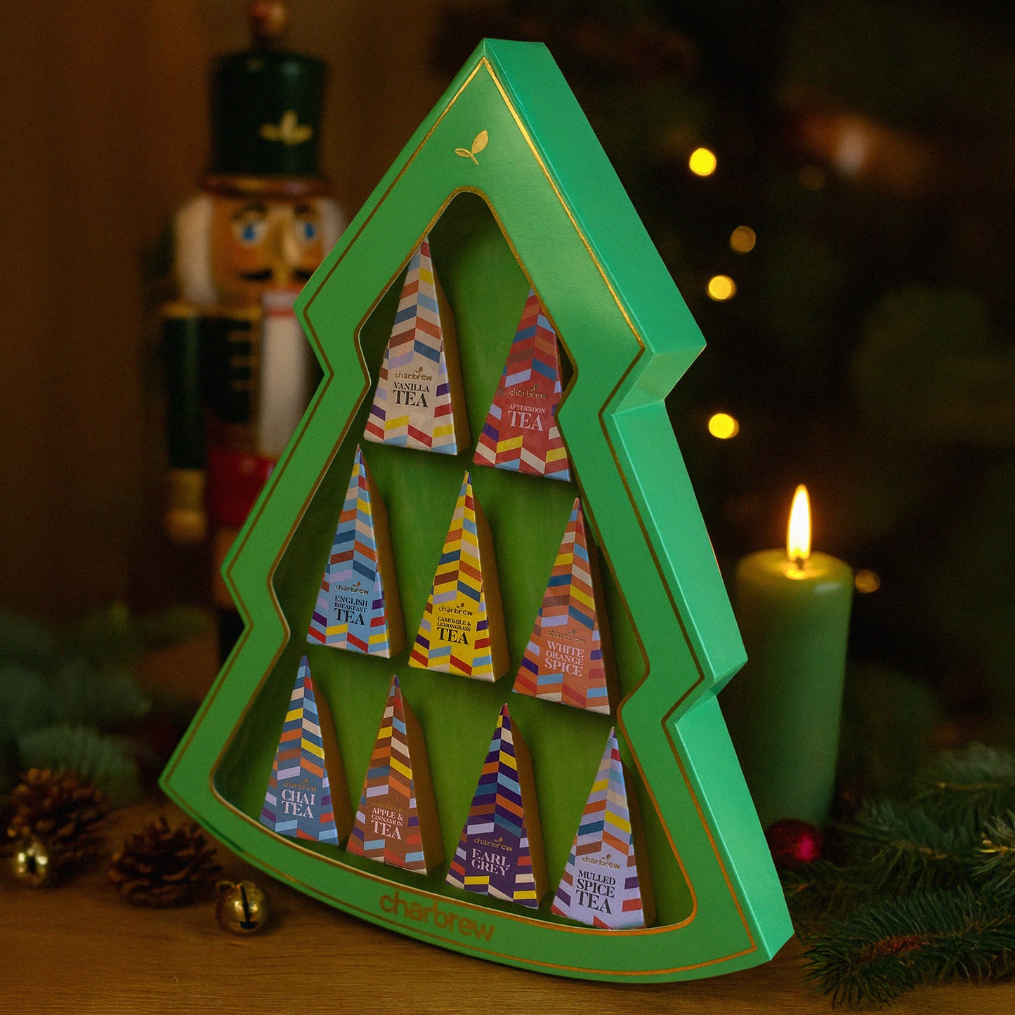 Christmas Tree Shaped Tea Box Gift Set - 9 Teabags