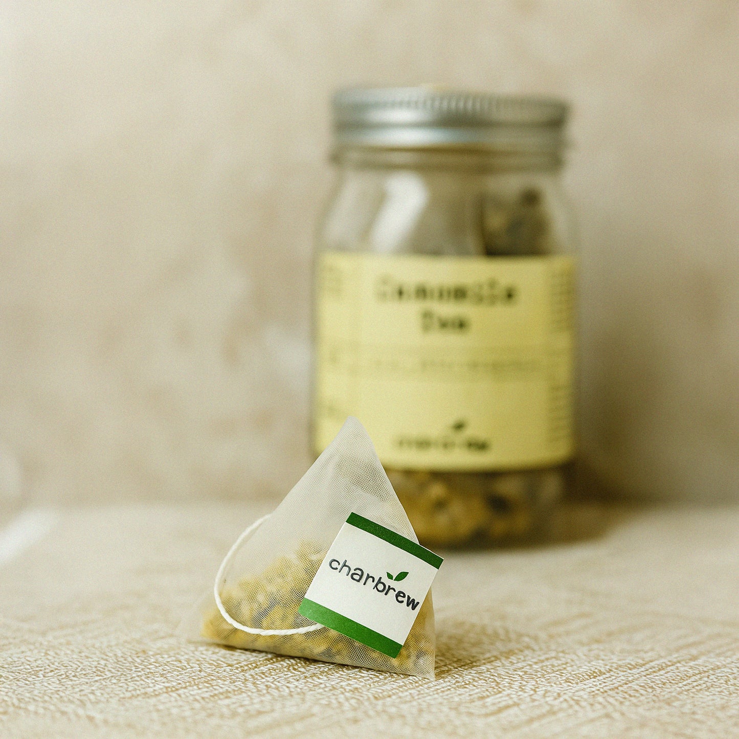 Chamomile Tea Bags Mason Jar - 16 Biodegradable Pyramid Bags