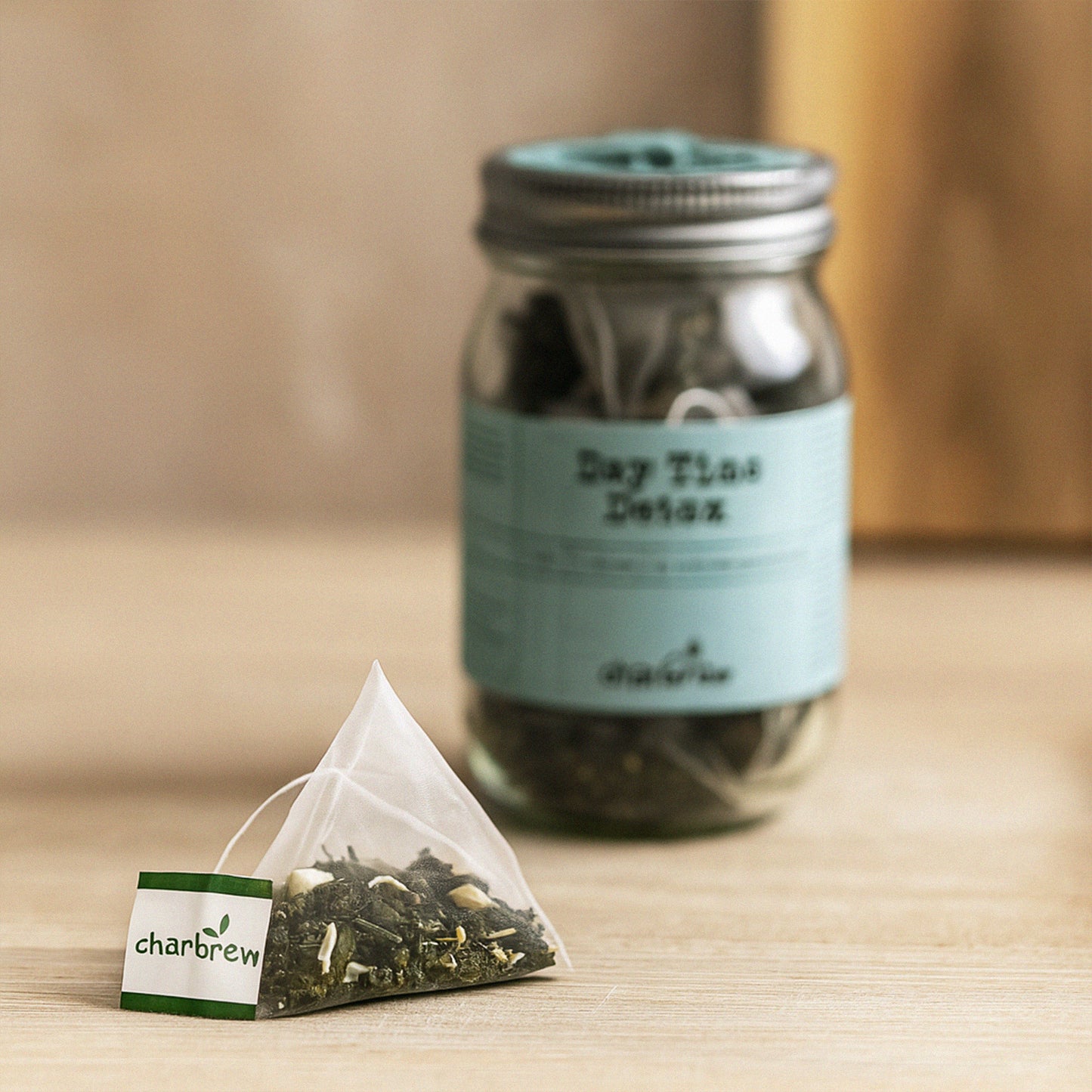 Daytime Tea Bags Mason Jar - 16 Biodegradable Pyramid Bags