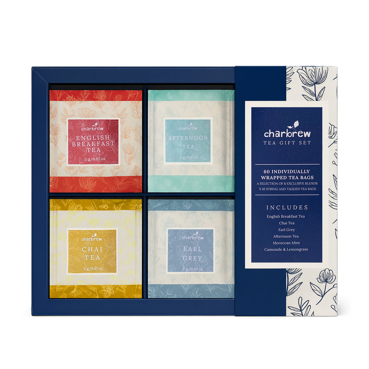 Assorted Tea Case Leafy Assortment Tea Box Gift Set - 60 Teabags – Charbrew Tea