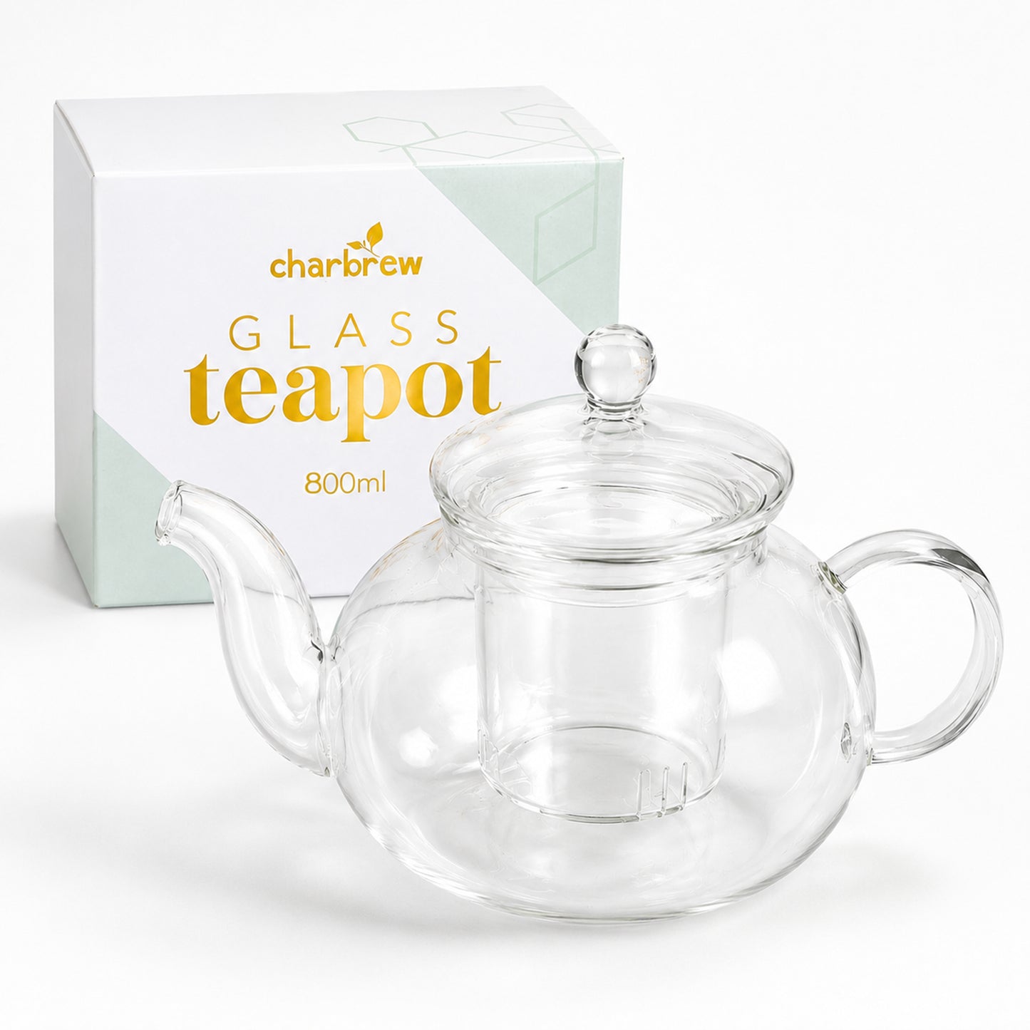 Glass Tea Pot & Tea Strainer For Loose Leaf Tea 800ml