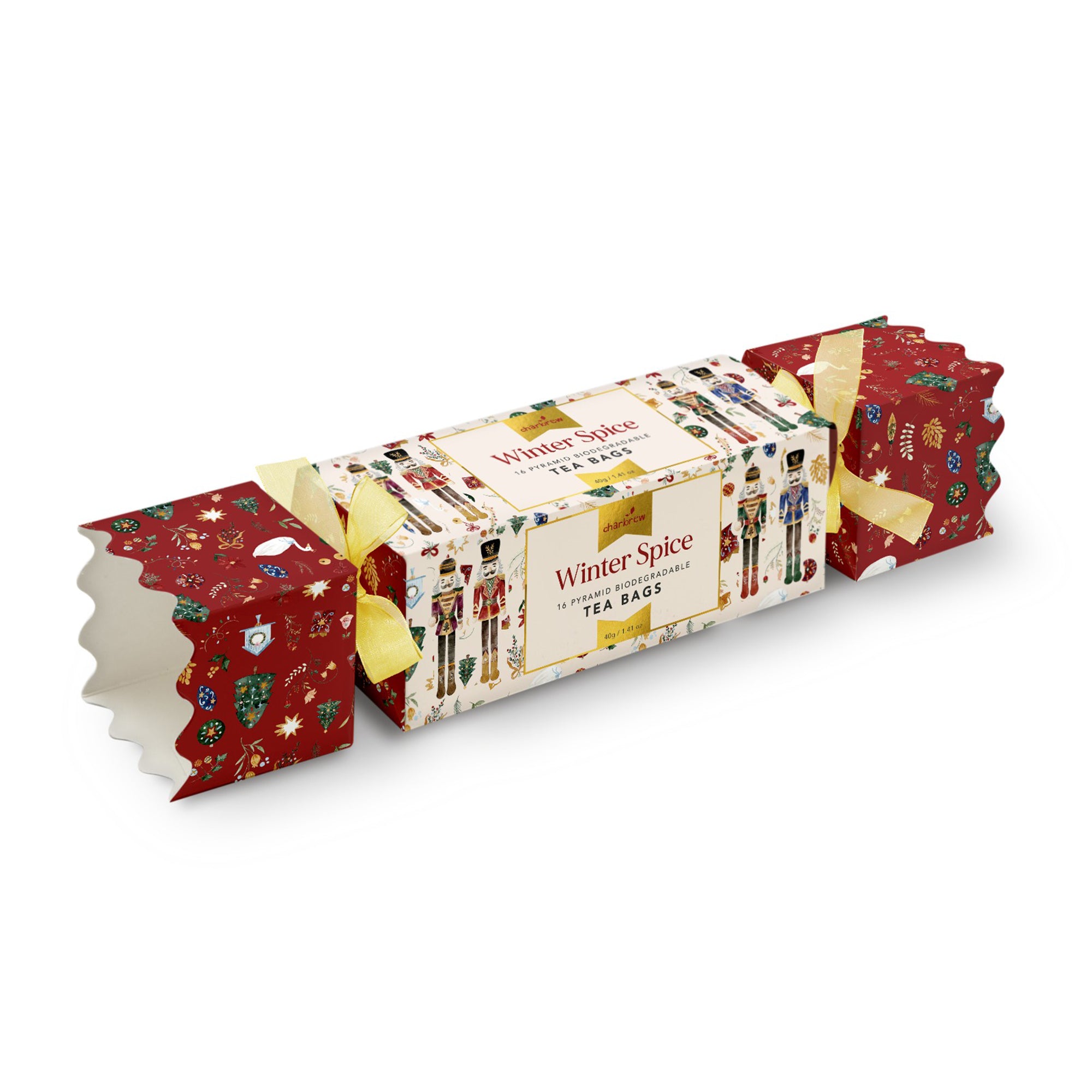 Winter Spiced Tea Filled Christmas Cracker - 16 Teabags Black Tea