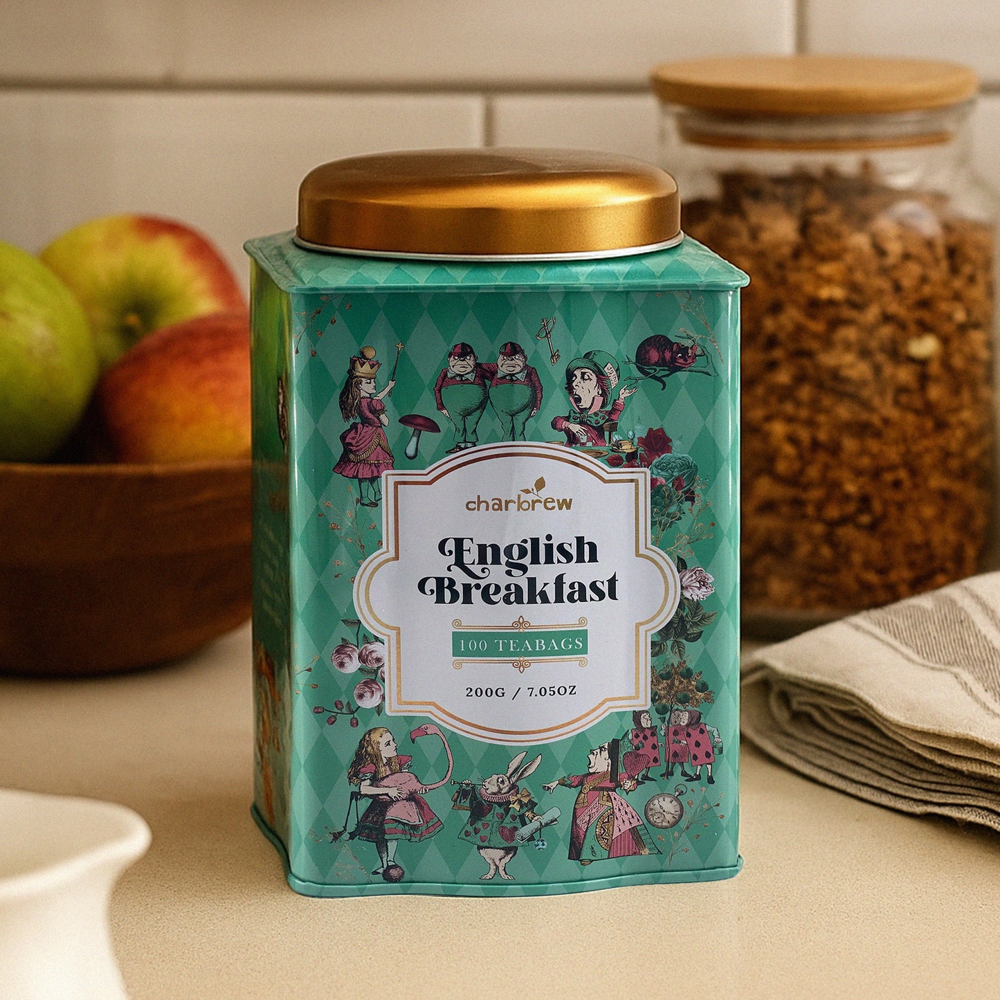 Alice In Wonderland English Breakfast Tea Tin – 100 Teabags