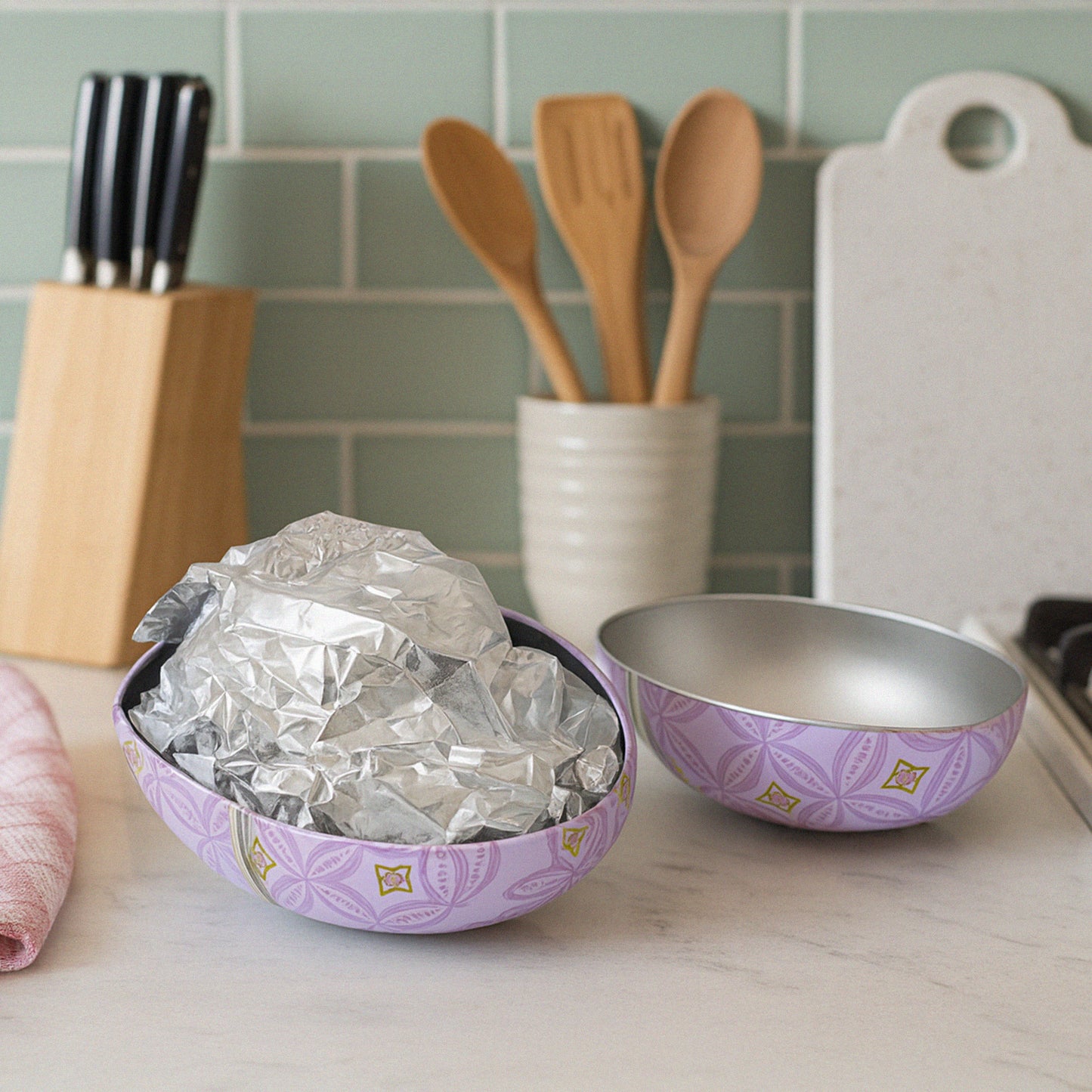 Patterned Egg Shaped English Breakfast Tea Tin - 60 Teabags