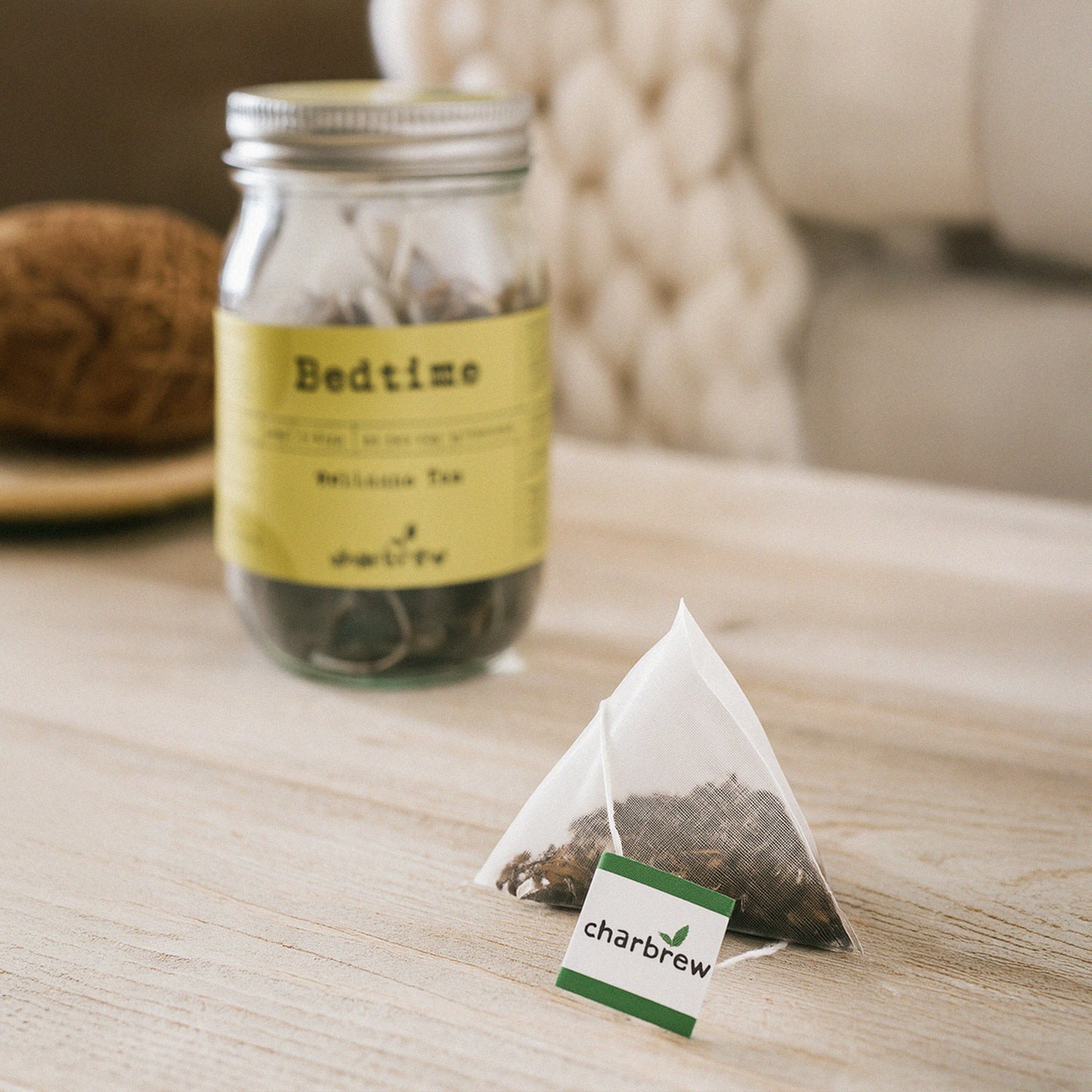 Bedtime Wellness Tea Bags Mason Jar - 16 Biodegradable Pyramid Bags
