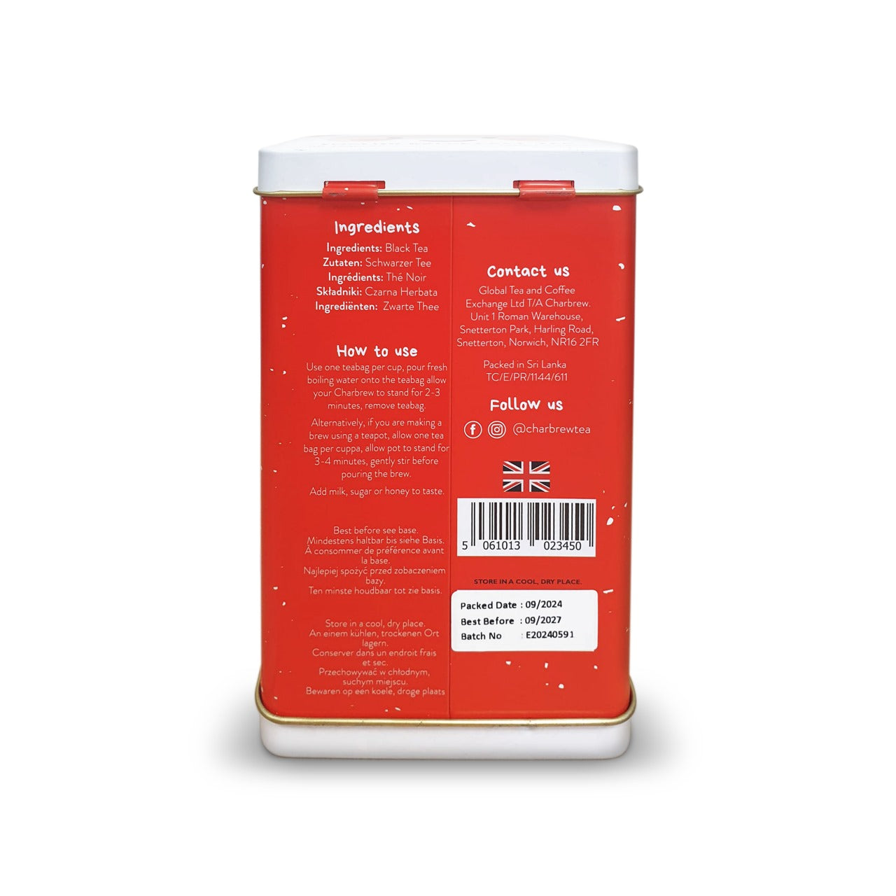 Letters To Santa Post Box English Breakfast Tea Tin – 80 Teabags
