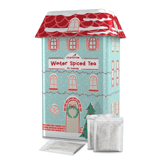Christmas Painted House Winter Spiced Tea Tin – 80 Teabags