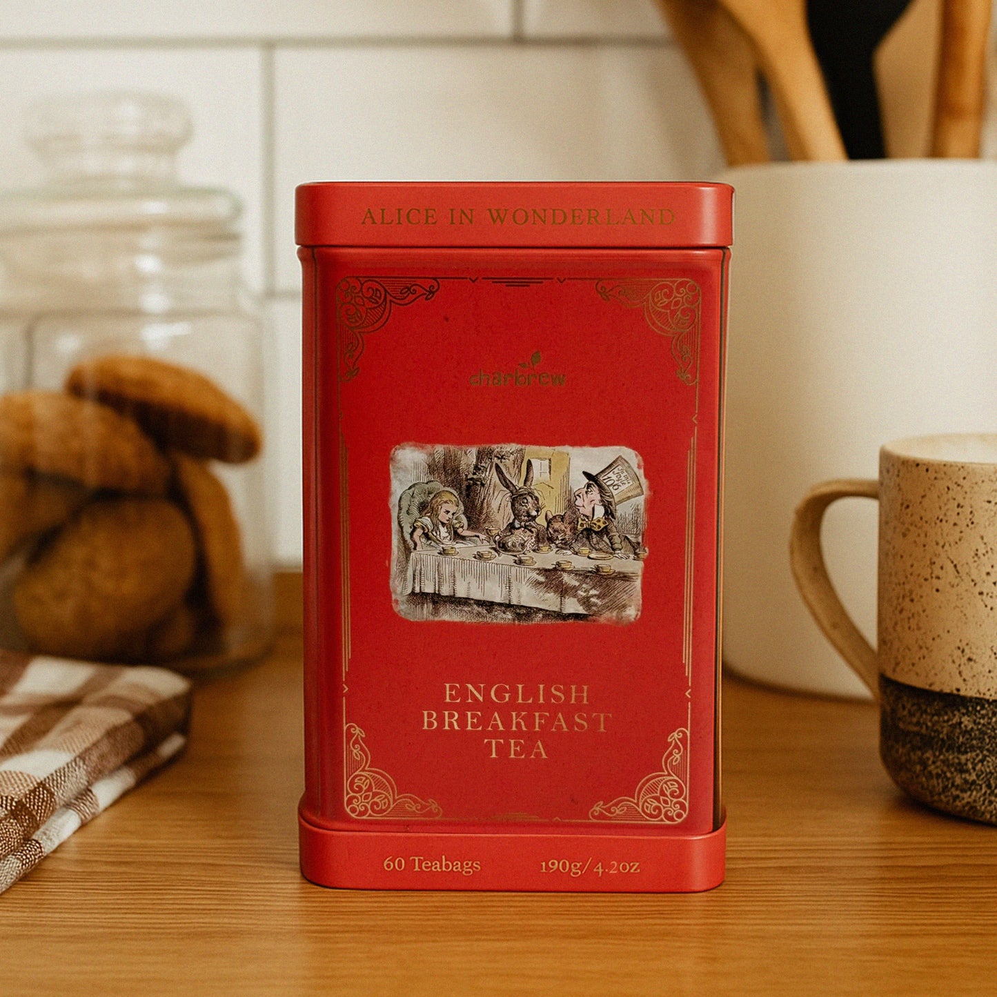 Alice In Wonderland English Breakfast Tea Tin Book - 60 Teabags
