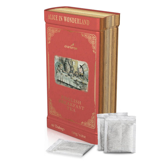 Alice In Wonderland English Breakfast Tea Tin Book - 60 Teabags