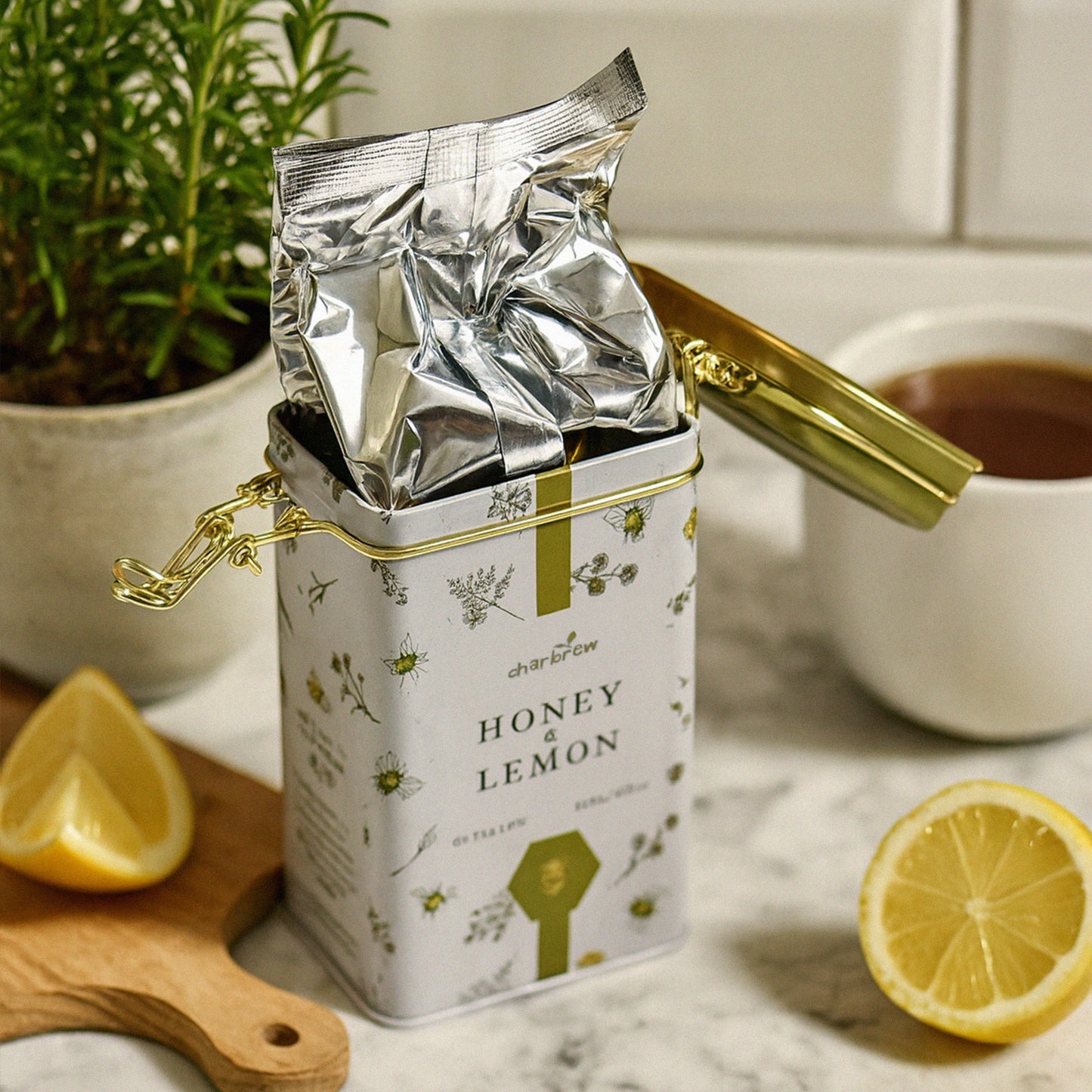 Bees & Garden Honey & Lemon Tea Tin - 60 Teabags