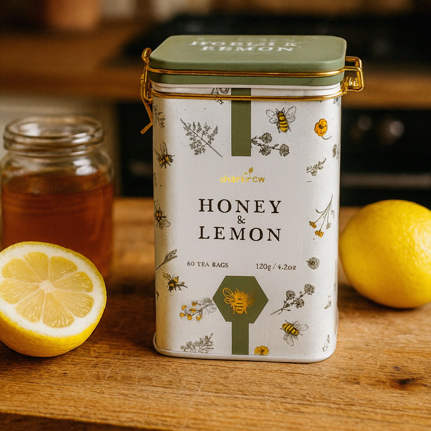 Bees & Garden Honey & Lemon Tea Tin - 60 Teabags