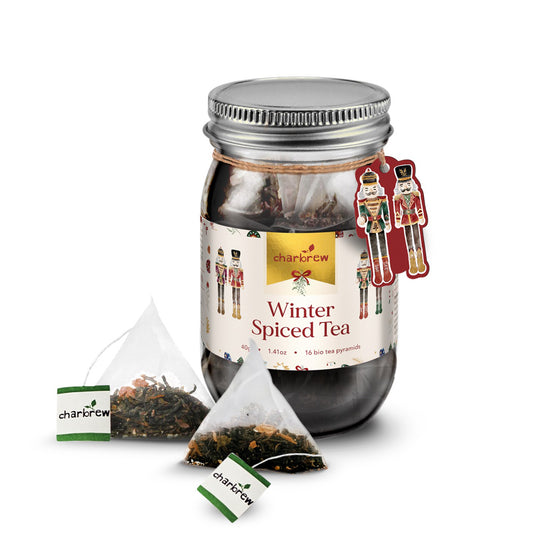 Christmas Nutcracker Mason Jar Tea - 16 Biodegradable Teabag Pyramids