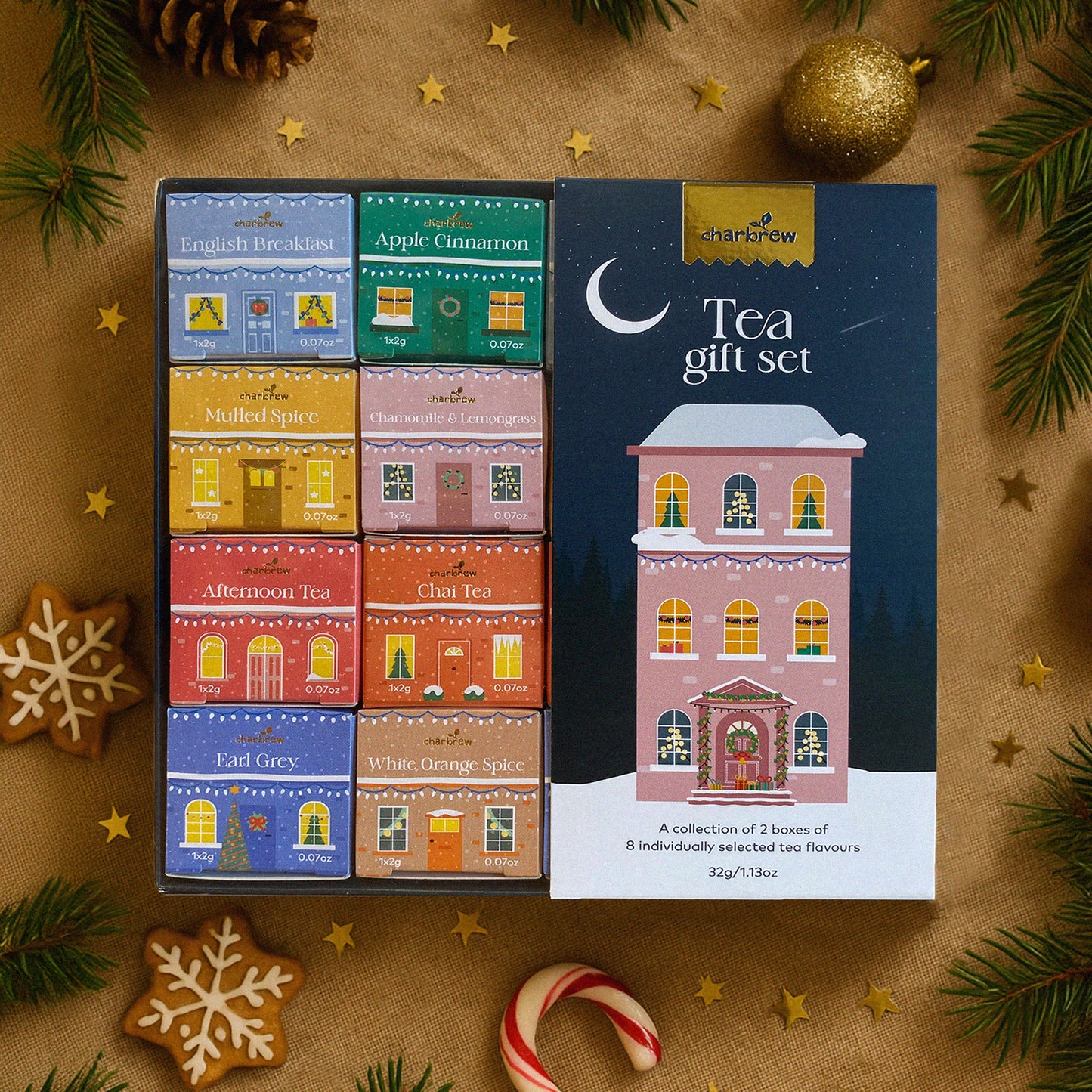 Christmas Festive House Tea Box Gift Set - 16 Teabags