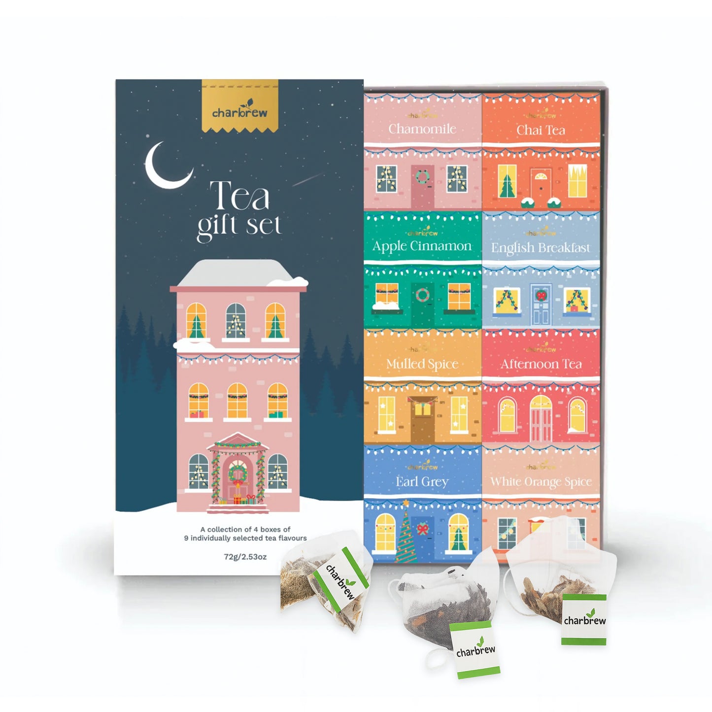 Christmas Festive House Tea Box Gift Set - 16 Teabags