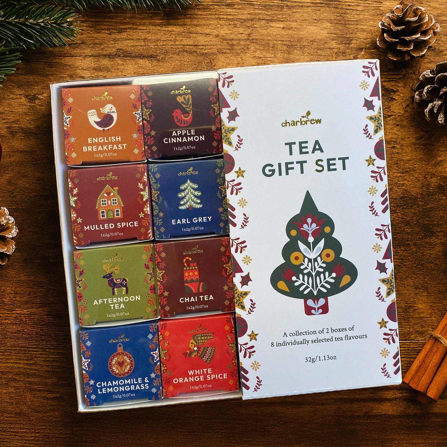 Christmas Festive Folk Tea Box Gift Set - 16 Teabags