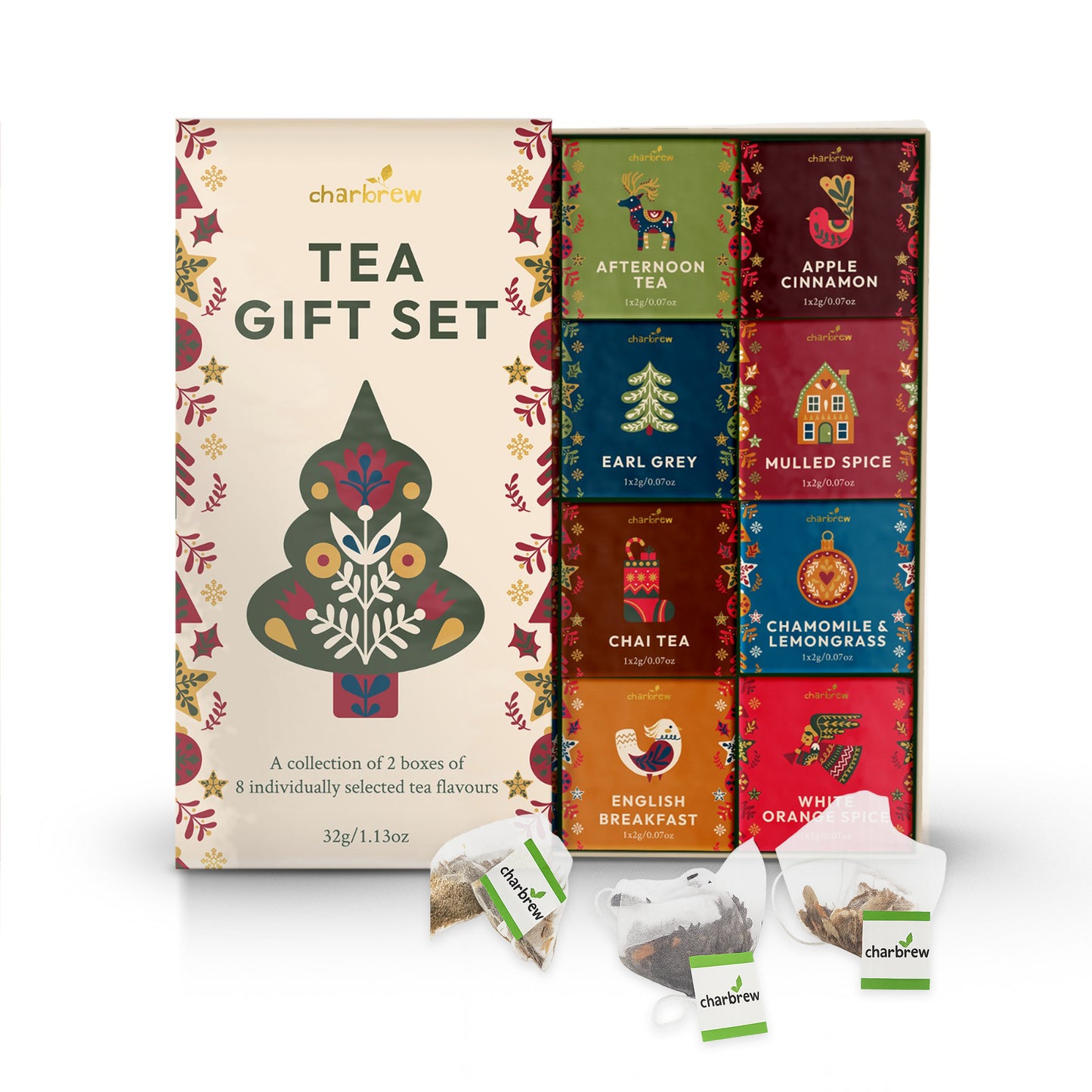 Christmas Festive Folk Tea Box Gift Set - 16 Teabags
