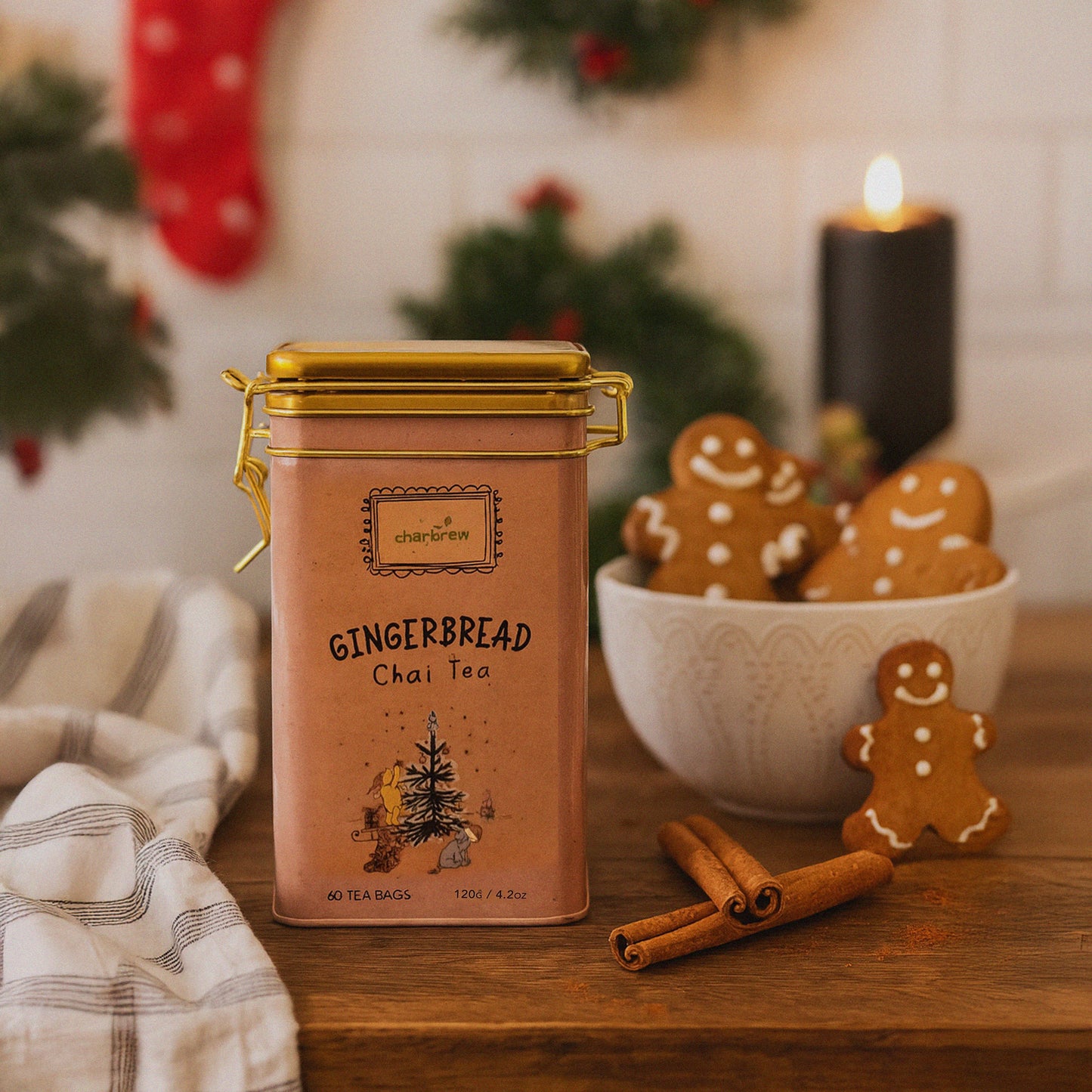 Gingerbread Chai Winnie Tea Tin – 60 Teabags