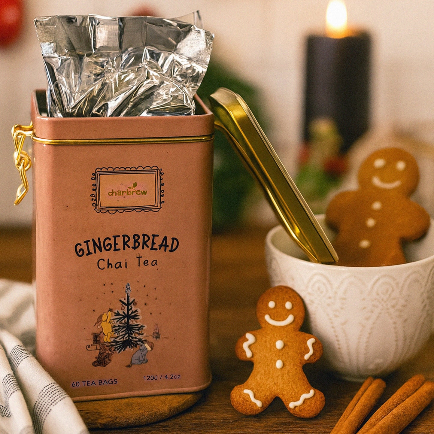 Gingerbread Chai Winnie Tea Tin – 60 Teabags