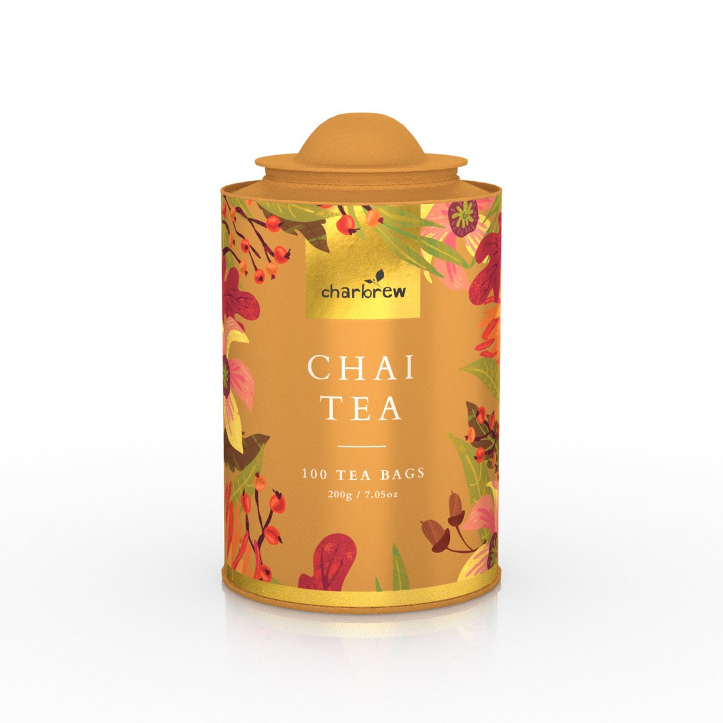 100 Chai Teabags - Rustic Floral Tea Tin