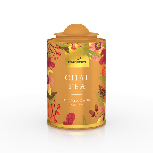 100 Chai Teabags - Rustic Floral Tea Tin