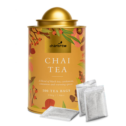 100 Chai Teabags - Rustic Floral Tea Tin