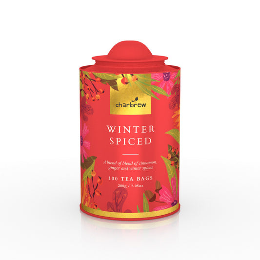 100 Winter Spiced Teabags - Rustic Floral Tea Tin