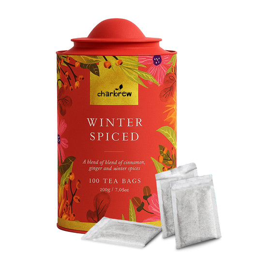 100 Winter Spiced Teabags - Rustic Floral Tea Tin