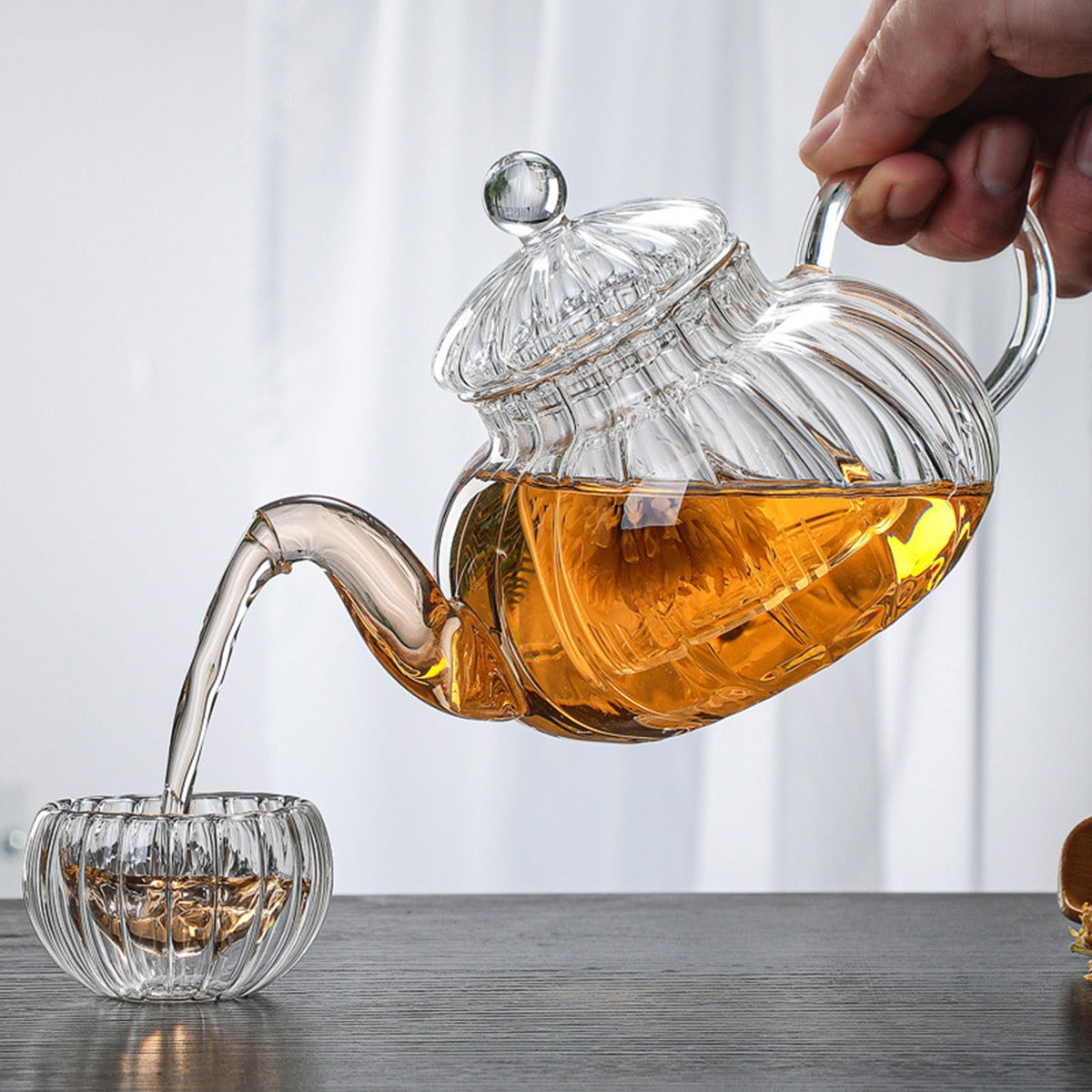 Glass Pumpkin Teapot 800ml