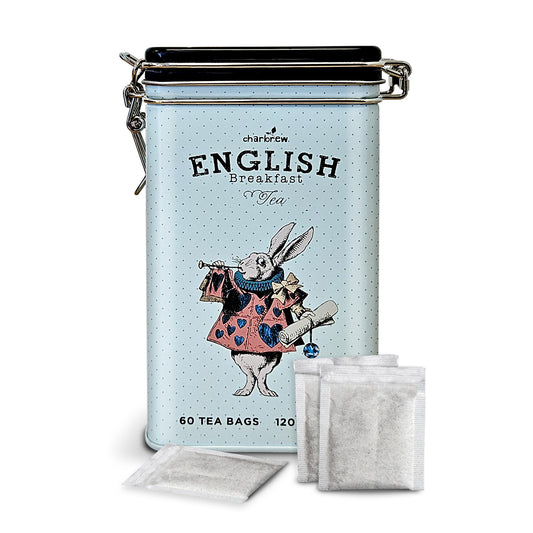 Blue Rabbit Alice English Breakfast Tea Tin - 60 Teabags