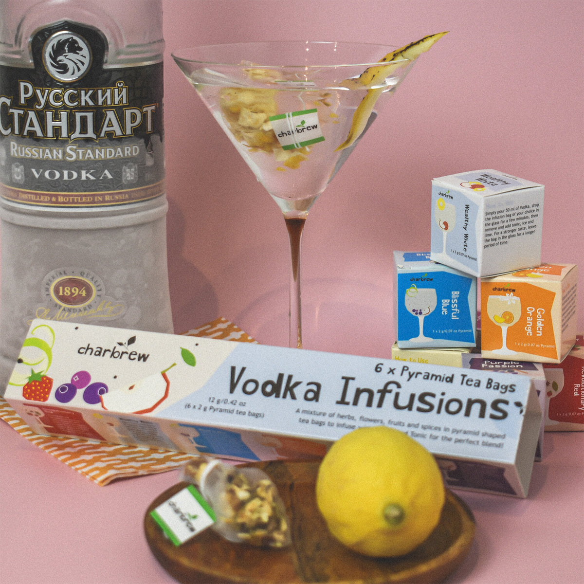 Vodka Tea 6 x Premium Vodka Infusion Tea Pyramids – Charbrew Tea