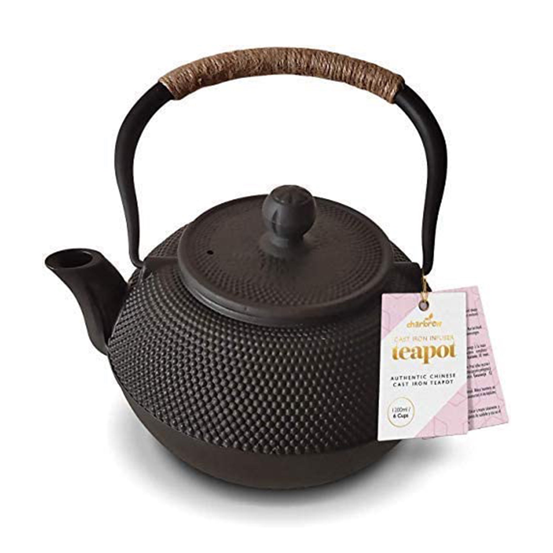 Traditional cast iron black teapot
