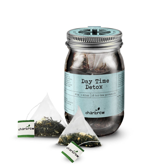 Daytime Tea Bags Mason Jar - 16 Biodegradable Pyramid Bags