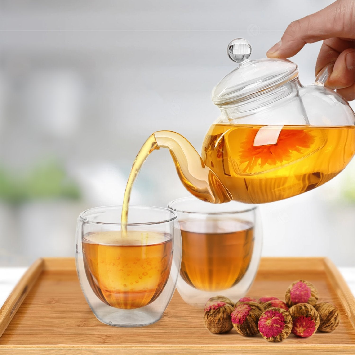 4 Pack Heat Resistant Double Walled Glass Thermo Tea Cups – Charbrew Tea